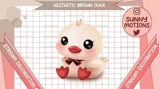 Cute Aesthetic Brown Duck Stream Decoration, Baby Chick Twitch Overlay For OBS, Vtubers, Streamlabs