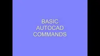 Basic Autocad Commands all versions