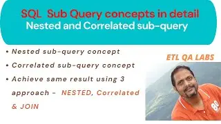 ETL Testing | Nested and Correlated Subquery in SQL