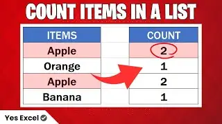 Count Items in a List or Column in Excel