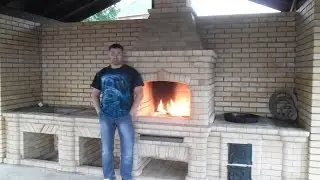 Мангал и печь под казан из кирпича своими руками. Подробная кладка барбекю комплекса из кирпича.