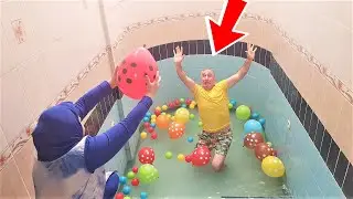 Havuzda Soguk Sulu Balon ŞAKASI! İn The Pool BALLOON in ICE Water JOKE