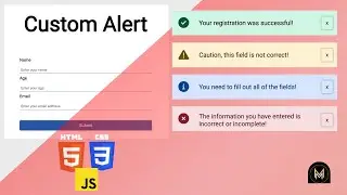 Build 4 Custom Alert Components using HTML CSS and JavaScript