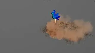 Ground Dust, Spaceship ground interaction simulation in Houdini || ground dust in houdini