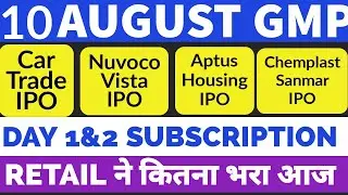 CarTrade IPO DAY 2 SUBSCRIPTION STATUS🔥| APTUS VALUE IPO•CHEMPLAST SANMAR IPO• NUVOCO VISTA IPO GMP💥