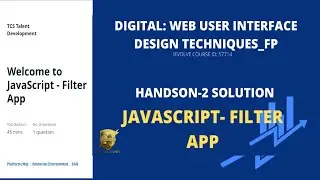 Web User Interface Design Techniques: Handson Solution | JavaScript Filter App | ievolve 57714