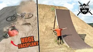 I FACE PLANTED THIS MASSIVE MTB JUMP - MONSTER BACKYARD BATTLE!
