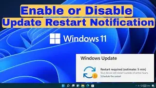 How To Enable or Disable Windows Update Restart Notification