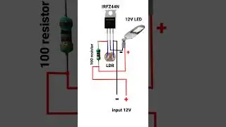 Automatic night light using mosfet IRFZ44N and LDR 