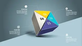 Create 4 Steps 3D Cube Design in PowerPoint