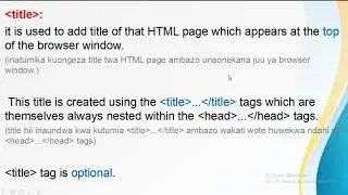 HTML | Basic Structure | Visual studio code (KISWAHILI)