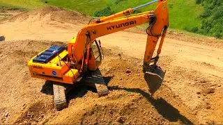 Экскаватор jcb Копает Горы Чтобы Сделать Дорого | Excavator Hyundai