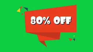 80% Sales Animated Logo on Green Screen