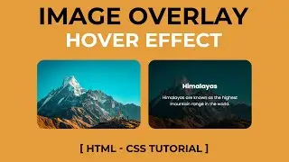 How To Create Image Overlay Hover Effect | Only HTML & CSS