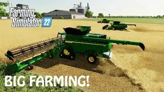 BIG FARMING in Farming Simulator 2022 - 3x John Deere X9 1100 w/ 50 ft. Headers | FS22 | PS5 & Xbox