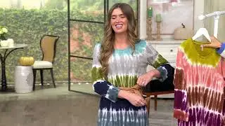 LOGO by Lori Goldstein 3/4 Sleeve Scoop Neck Sharkbite Dress on QVC