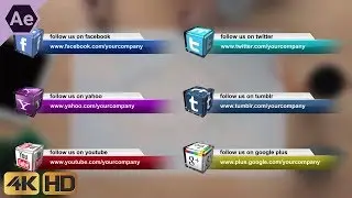 3D Social Media Lower Thirds - After Effects Templates