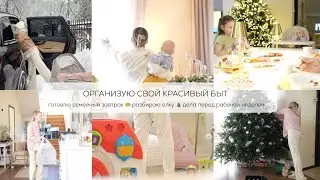 ОРГАНИЗУЮ СВОЙ КРАСИВЫЙ БЫТ🥛🍪🎧🧺готовлю семейный завтрак🧇убираю новогодний декор🎄наши выходные