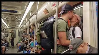 Inside Russian Subway - Metro passengers are us, ordinary people. St Petersburg Trip to the center