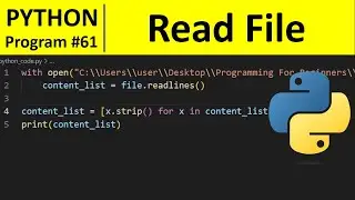 Python Program #61 - Read a File Line by Line Into a List in Python