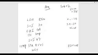 Assembly Language Programming 8085: ASCII to   BINARY code conversion