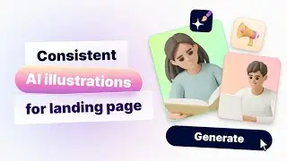 Generating consistent illustrations for a landing page