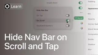 Hiding Nav Bar on Scroll and Tap