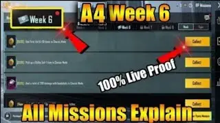 BGMI A4 Week 6 Missions Explain | Royale Pass Snowfall Supreme Week 6 All Mission Explain