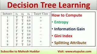 How to find Entropy Information Gain | Gini Index Splitting Attribute Decision Tree by Mahesh Huddar