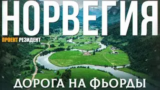 Путешествие по Норвегии на автомобиле, дорога на Фьорды. Документальный фильм