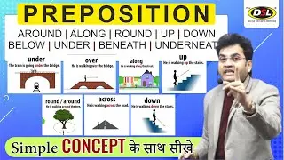 Simple CONCEPT के साथ सीखे - Below, Under, Beneath, Along, Round, Up | Preposition By Dharmendra Sir