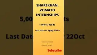 Sharekhan Ltd, Zomato Internship s 5000-15,000 per month #shorts #internships #workfromhome #jobs