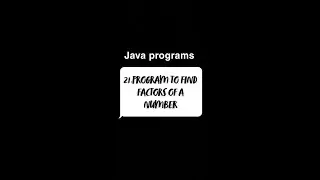 Program to find factors of a number