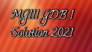 MGT111 GDB Solution 2021