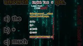 English Pre-Intermediate 6 Test 5      #EnlgishTests #EnglishGrammer