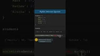 Sort a Dictionary By Value in Python | Interview Question