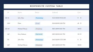 Responsive Custom Table Using HTML CSS and Jquery | HTML Table