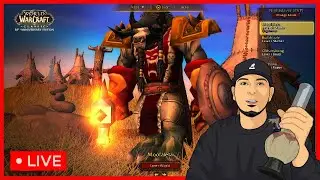 WOW Classic Anniversary PVP Server Nightslayer Live Stream Tauren Warrior lvl 56