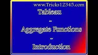 Tableau: Aggregate Functions Introduction