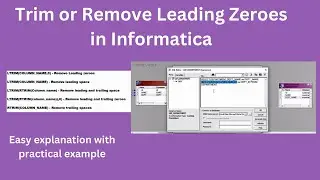 Remove Leading Zeroes and Space from data in Informatica | Informatica PowerCenter