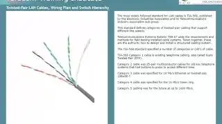 Twisted-Pair LAN Cables, Wiring Plan and Switch Hierarchy - Course 2211 Lesson 6