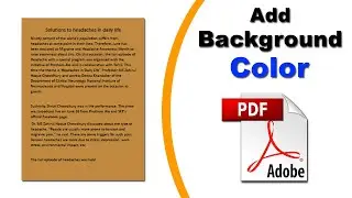 How to Add Background Color in a PDF Document with Adobe Acrobat Pro 2020