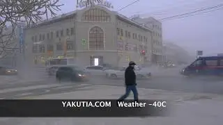 Жизнь в Якутске в минус   40С холода  Weather  40C colder  Video 4K