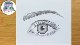 Easy way to draw a realistic eye for Beginners step by step (Using only 1 pencil)