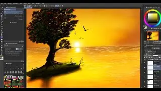 Digital Painting Tutorial Landscape Clip Studio Paint 2021 (Sunrise View)