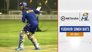 Yudhvir Singh dons the bat in the nets | युद्धवीर की बल्लेबाजी | IPL 2021