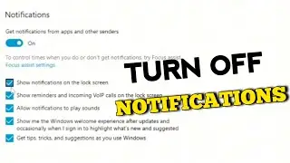 How to turn off notifications on laptop | How to disable push notifications on windows 10