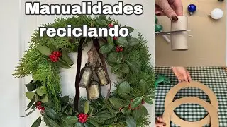 Manualidades navideñas con reciclaje 2023 / Corona campanas navidad