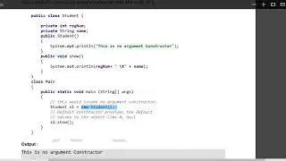 no argument constructor in java | Week 08-d