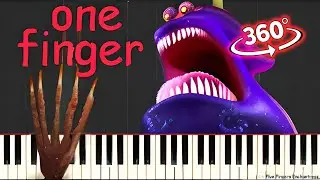 Kraken Theme - Hotel Transylvania 3 (One finger piano tutorial) 360° VR